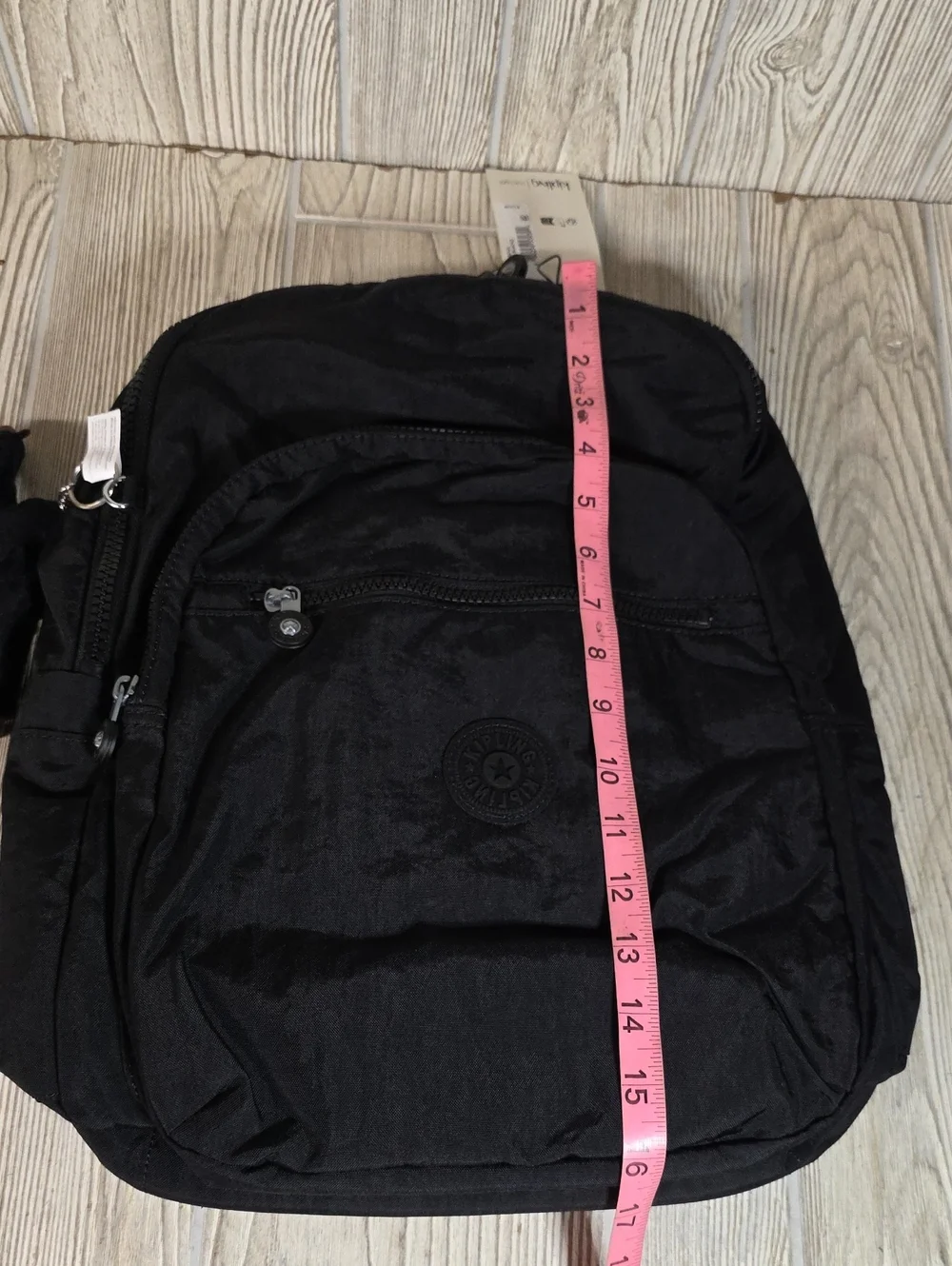 Kipling Seoul Laptop Backpack in True Black Monkey Keychain NWT